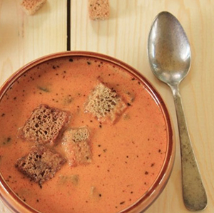 Creamy Vodka Mushroom Soup stock image