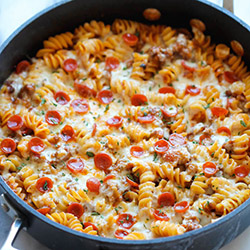 Pizza Pasta Bake stock image